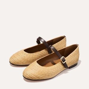 Margaux The Demi Jane Flats in Natural Raffia Woven